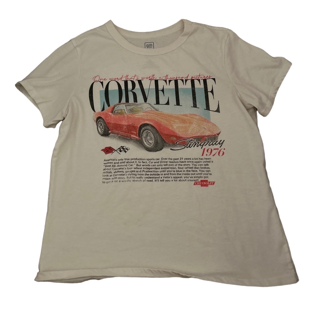 Hybrid Corvette Print Graphic Tee Short Sleeve Stingray T-Shirt Size S - Picture 1 of 6